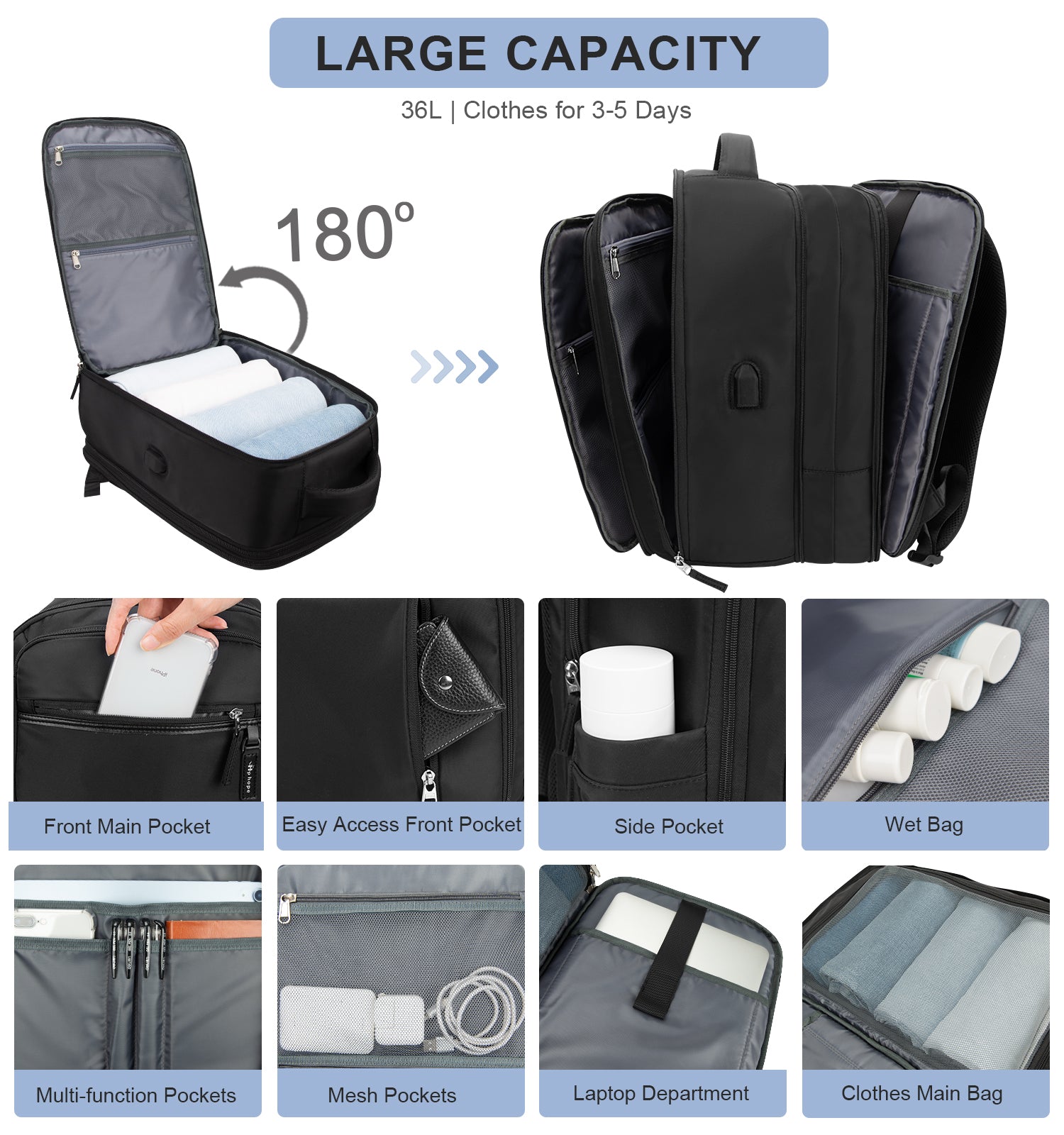 Hp hope Travel Backpack for Women Men