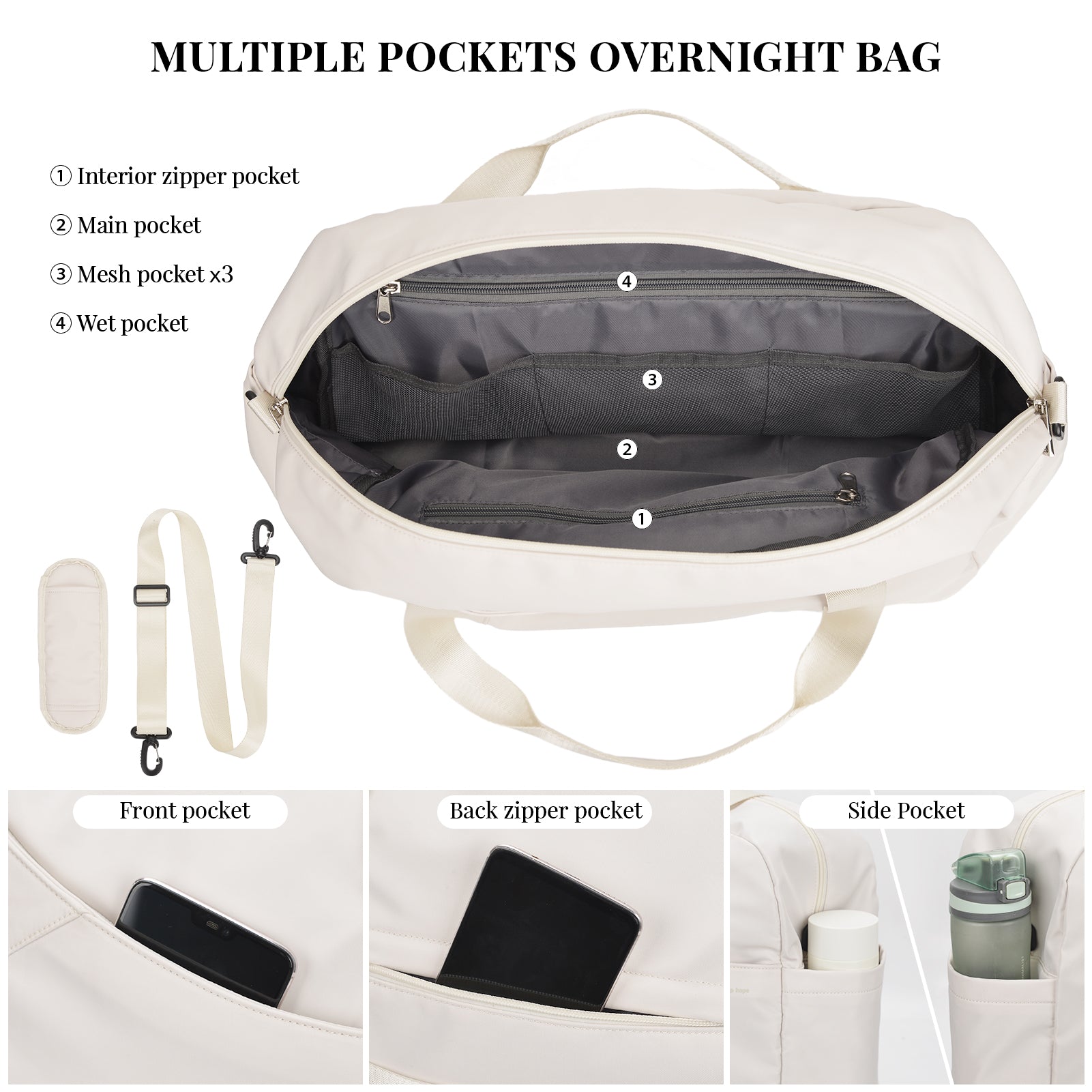 Hp hope Travel Duffel Bag for Women, Gym Bag 30-42L Expandable