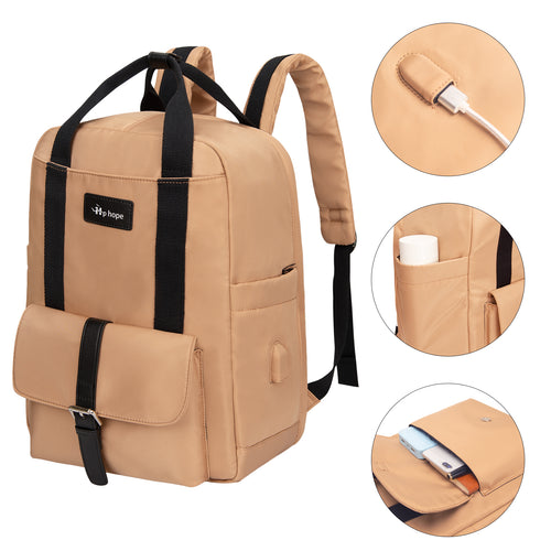 Hp hope Work Backpack for Men, Laptop Backpack Men with USB Charging Port(Khaki)